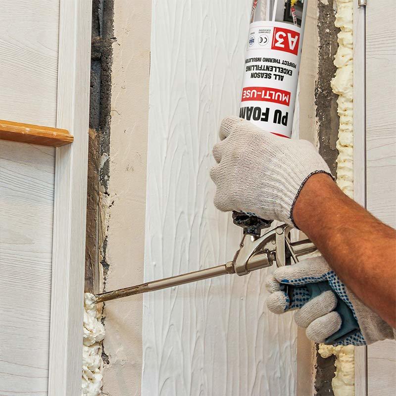 Multi Use Fire Retardant PU Foam Smooth For HVAC Mounting And Pipe Sealing