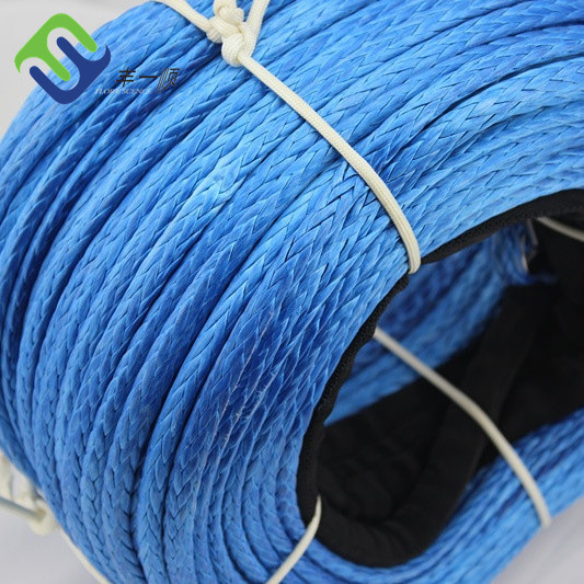 Red Fiber 12 Strand Uhmwpe Rope Braided High Strength Red Color