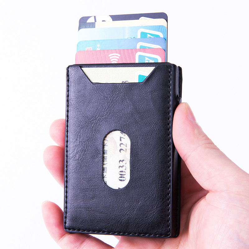6.5cm * 9.8cm * 1.6cm Package Size Custom Logo Packaging Real Leather Credit Cards Holders