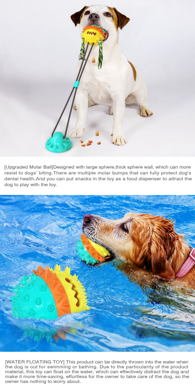 Food Dispensing Function Dog Interactive Pet Toys 40CM Stronger Suction OEM With Sound