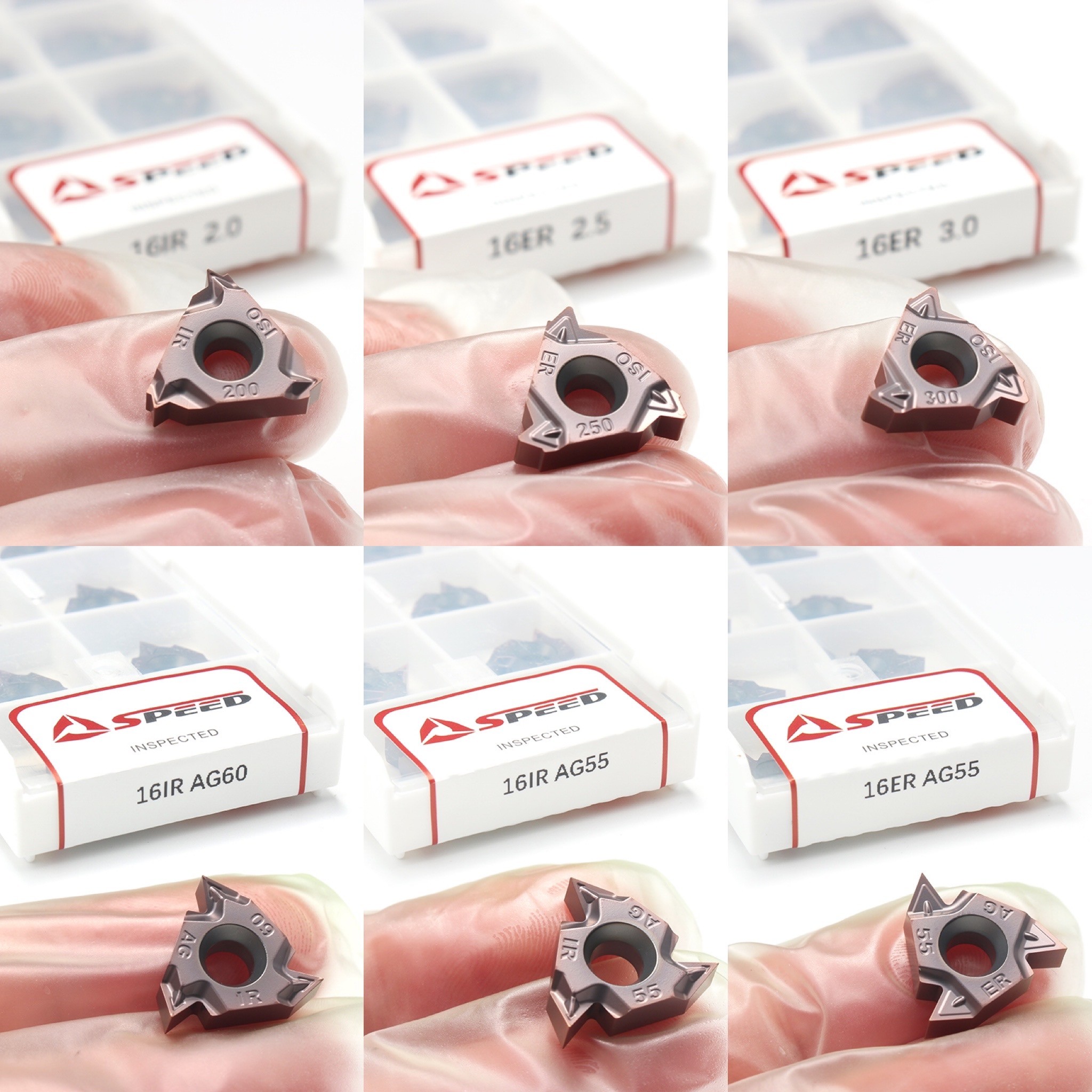 Carbide Threading Inserts 16ERAG60 16IRAG60 16ER AG55 11IR 16IR 22IR PVD CVD Coating For Thread Cutting