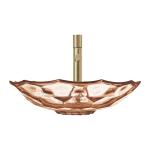 North Americ Style Glass Wash Basin Tea Color Vessel Sinks