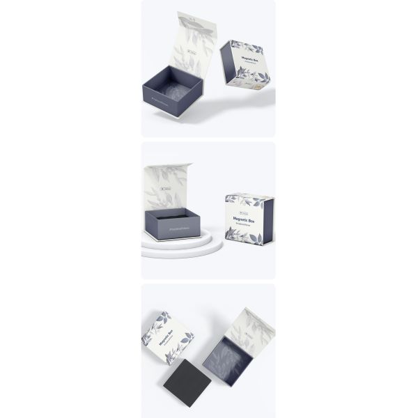 Two Sided Magnetic Gift Box Hot Stamping Custom Jewelry Perfume Flip Top Gift Box