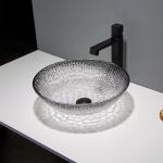 Modern Crystal Wash Basins Gradient Black Modern Glass Vessel