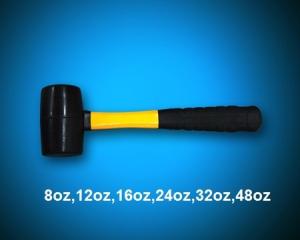 China black rubber mallet with yellow fiberglass handle wholesale