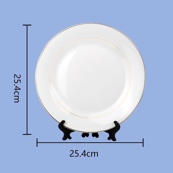 Coated White Sublimation Plates Porcelain Sublimation Ornaments With Golden Edge