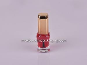 China metallic gold nail polish cap 12ml nail polish square bottle nail polish packaging plastic cosmetic container wholesale