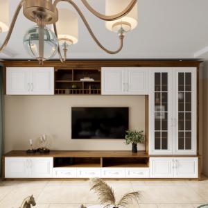China MDF Solid Wood TV Stand Cabinet 80 inch With Anti Water Drawers wholesale