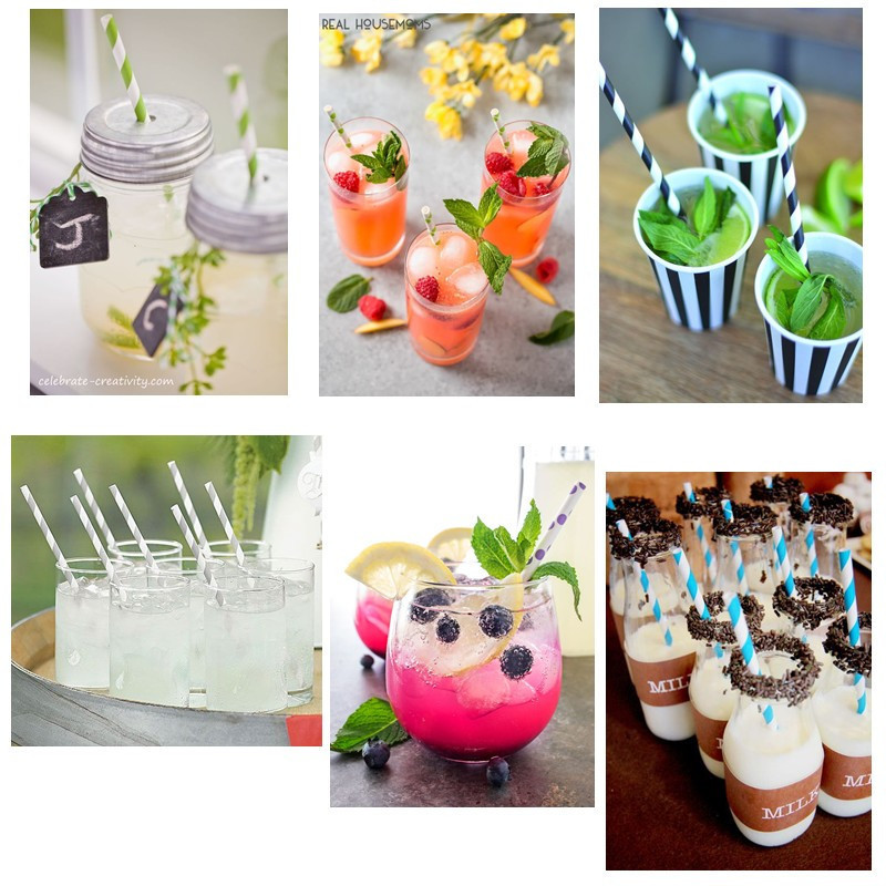 Green foil pattern FDA Certificate Biodegradable Paper Straws Food-grade Recyclable Printed Eco-friendly Paper Straws