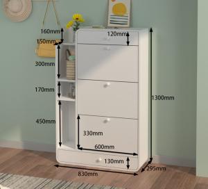 China White Wooden Multi-functional Storage Shoe Cabinet wholesale