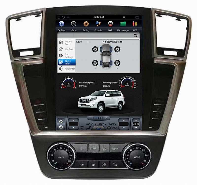 Ouchuangbo tesla style 12.1 Mercedes Benz ML GL 2012-2015 car audio gps radio android 7.1 OS 2GB+32GB