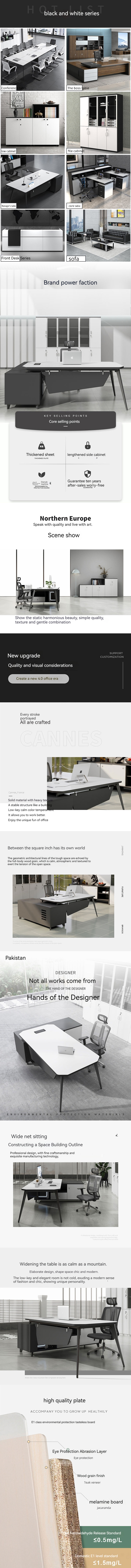 Modern CEO's Essential L Shape Wooden Executive Office Desk for Boss's Workspace