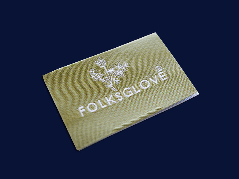 Personalized Woven Apparel Brand Name Labels End Folded Main Labels For Clothing