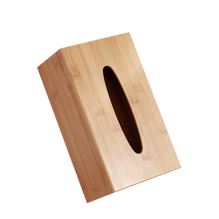 MB-HW096 Simple Natural Bamboo Rectangle Paper Holder Tissue Napkin Box for Kitchen Bathroom