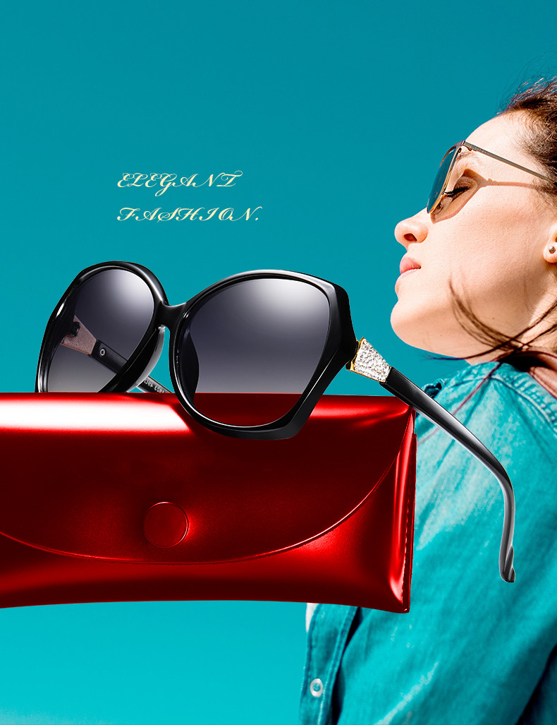144MM PC Sunglasses Women'S Polarized With Readers Diamond Decoration