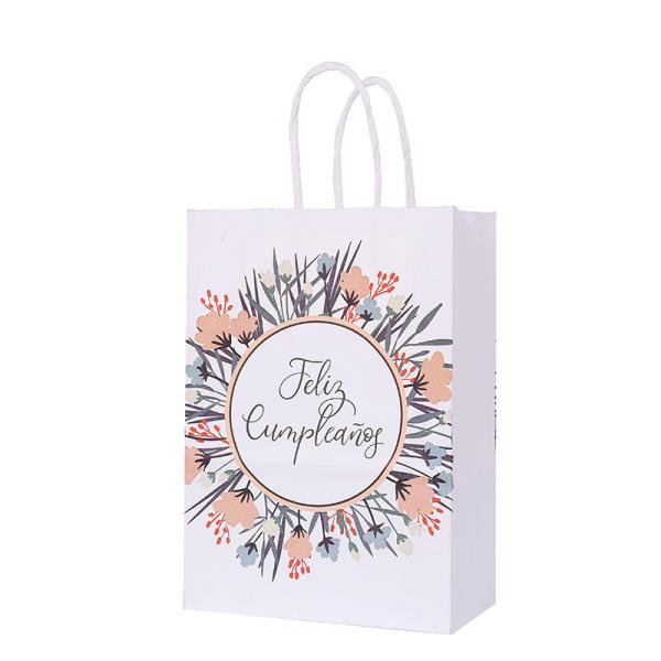 Personality Doodle Design Brown Kraft Paper Easter Goody Bag for Food Snacks