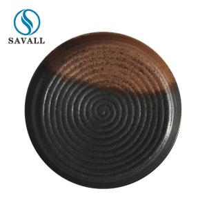 China Screw Thread Black Porcelain Dinnerware Customized Logo Printable wholesale