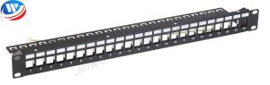 China CAT6A Keystone Jack Panel 24 Ports Cold Rolled Steel 19 Inch Rack Patch Panel wholesale