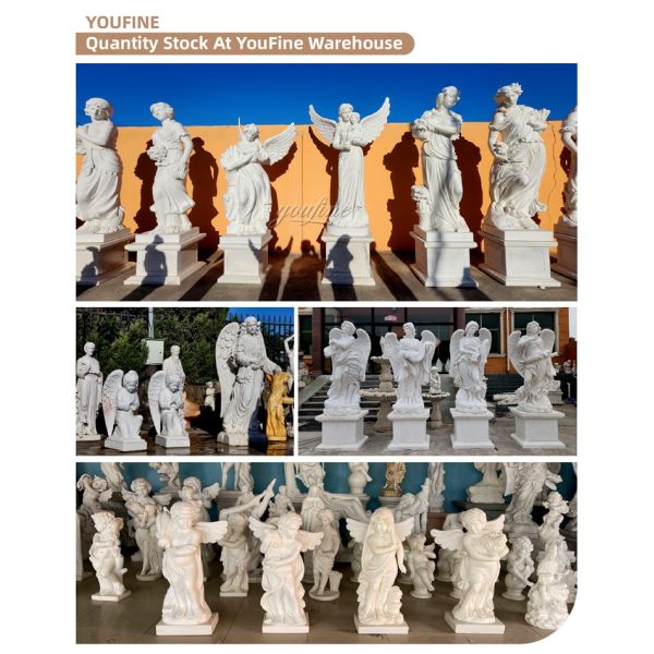 Hot Sale White Female Angel Marble Sculpture for Decoration