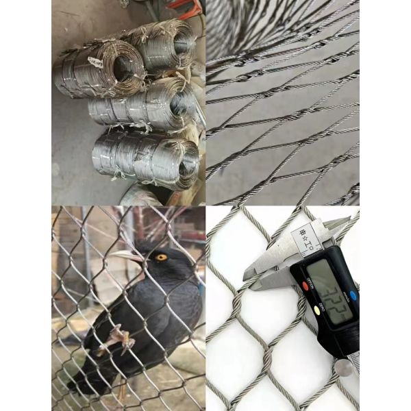 UV Resistant Long Lifespan Stainless Steel Cable Wire Mesh with 1*10m/2*5m/2*3m/10*10m Boundary Dimension