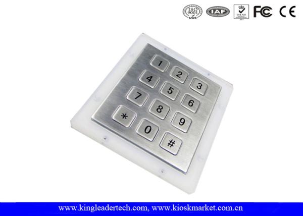 Quality Waterproof Metal Number Keypad 12 flush Keys Rear Panel Mount for sale