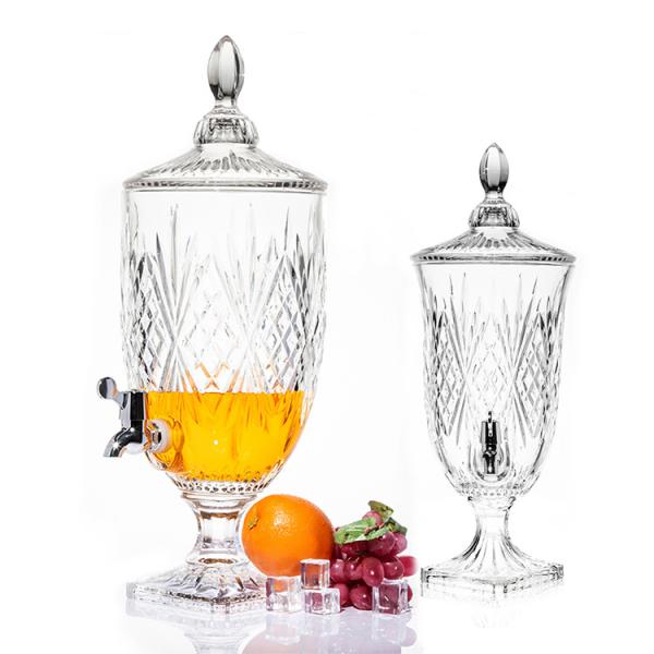China Wholesale lead-free crystal glass 4.5L glass juice beverage dispenser with