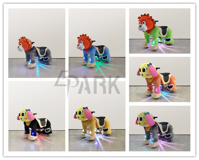 Kids Stuffed Animal Ride Electric, Coin Operated Kiddie Walking Animal Ride On Toy