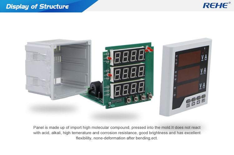 3 phase digital ammeter and voltmeter combination meter 96*96