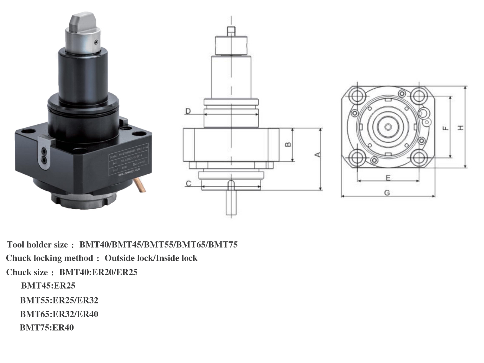 BMT40/BMT65 bmt Tool Holders Lathe Live Tooling Holders CNC Machine Accessory Double Head