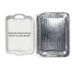 Customizable Printable White Plastic Blanks Desk Dinnerware Trays With Handles
