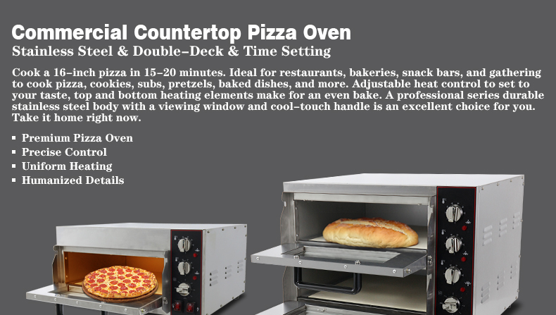 Commercial Industrial Double Deck Electric Bakery Oven 670*680*600mm 48.5KG