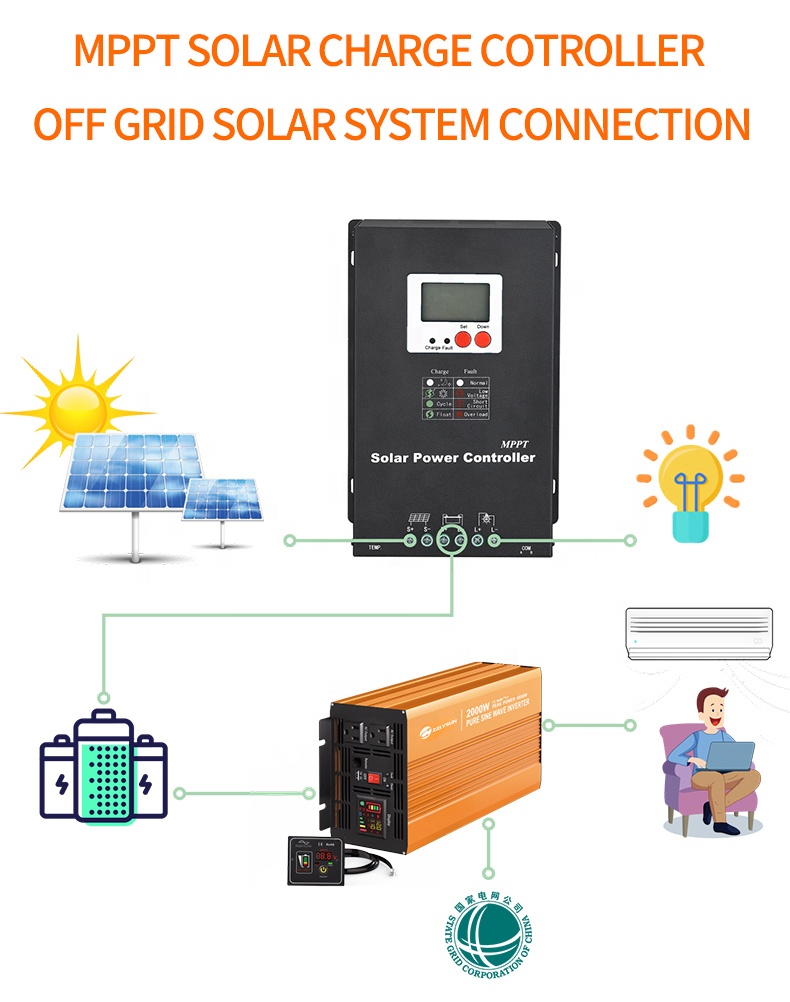 MPPT Off Grid Solar Panel System Home Energy Storage Pure Sine Wave Charger