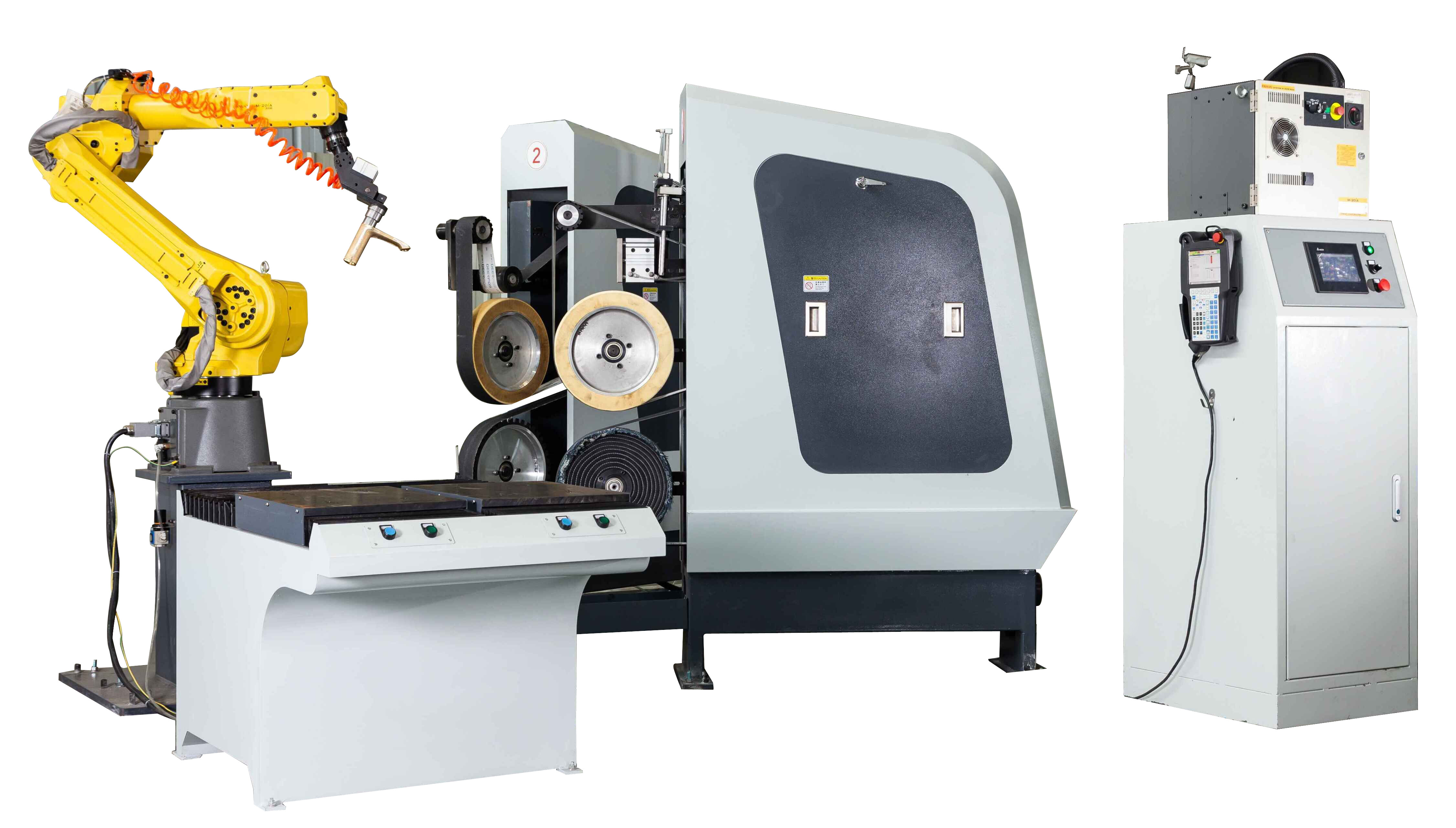 Full Automatic Robot Polish System FUNAC Robot Cell Metal Deburring Machine 380V