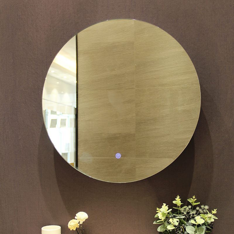 Luxury Silver Lenses Touch Screen Wall Mirror With LED Lights And Defogger