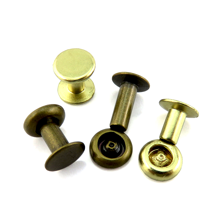 Custom All Size Metal Double Cap Stainless Steel Brass Clothing Rivets For Clothing