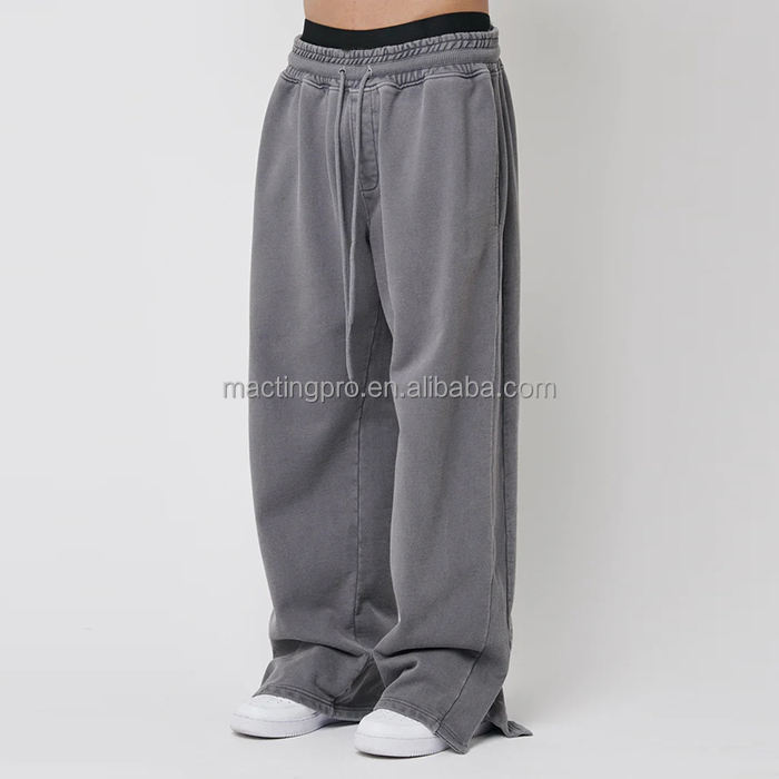 Men's 2024 Spring Summer Wide Leg Sweatpants with Custom Logo and Heavyweight Fabric