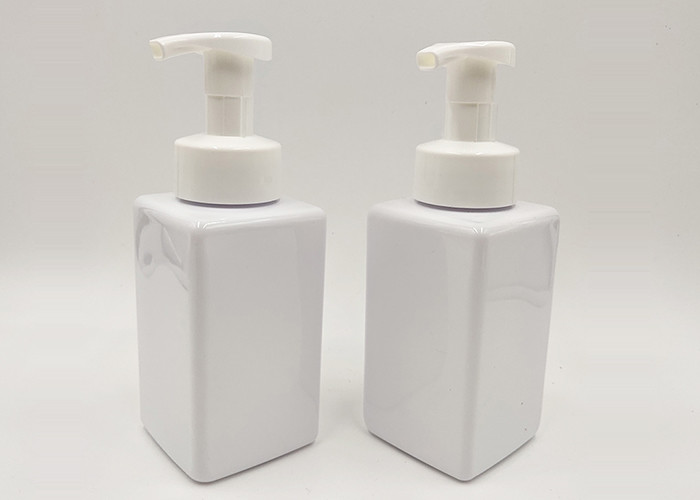 250ml Foam Pump PET Cosmetic Bottle Square Shape 32 / 28mm Sealing Type