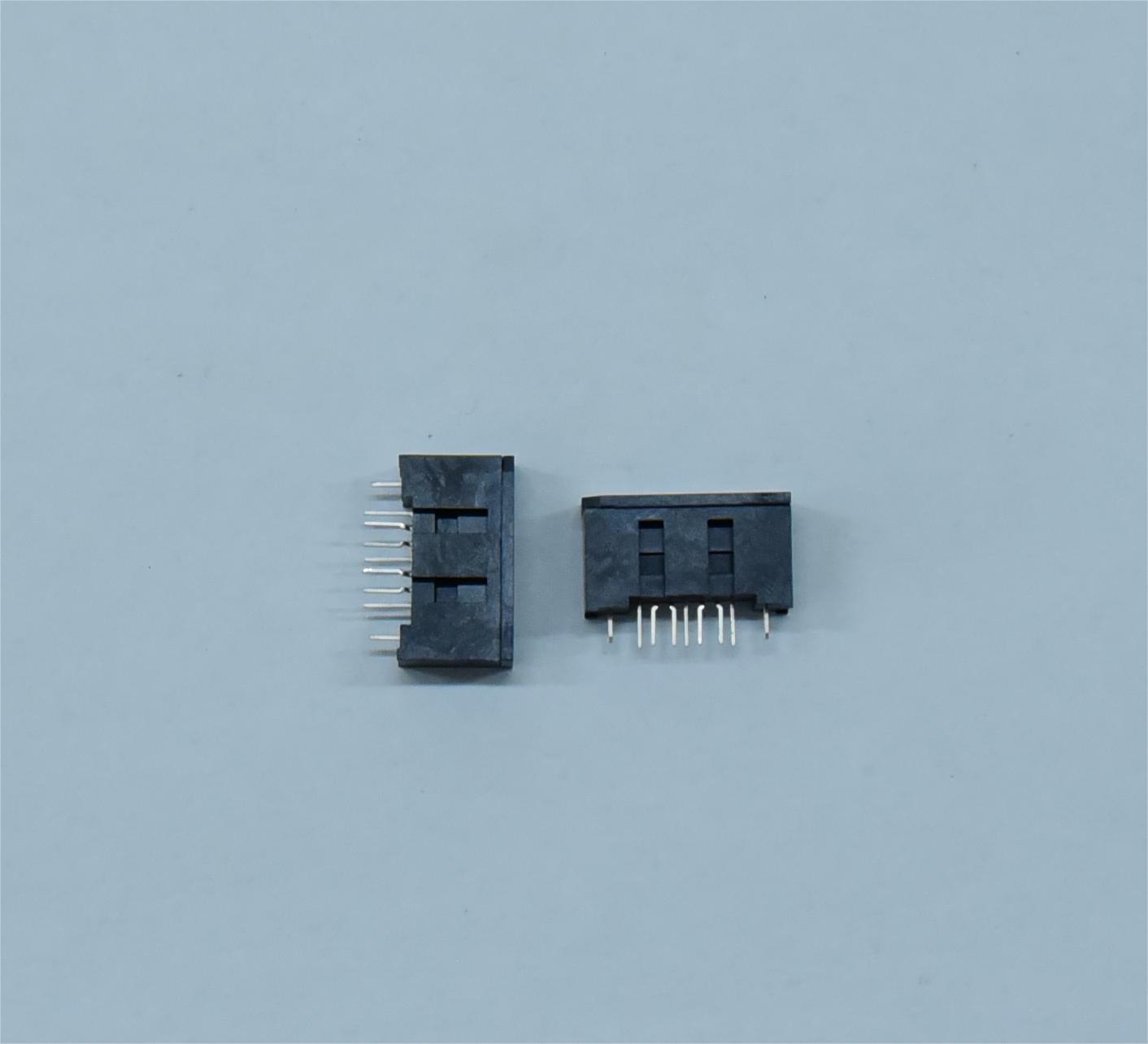 High-Performance SATA Data Connector for Electronic Applications-SATA 7p Male Chassis Au DIP Au Plated 15u" Connector