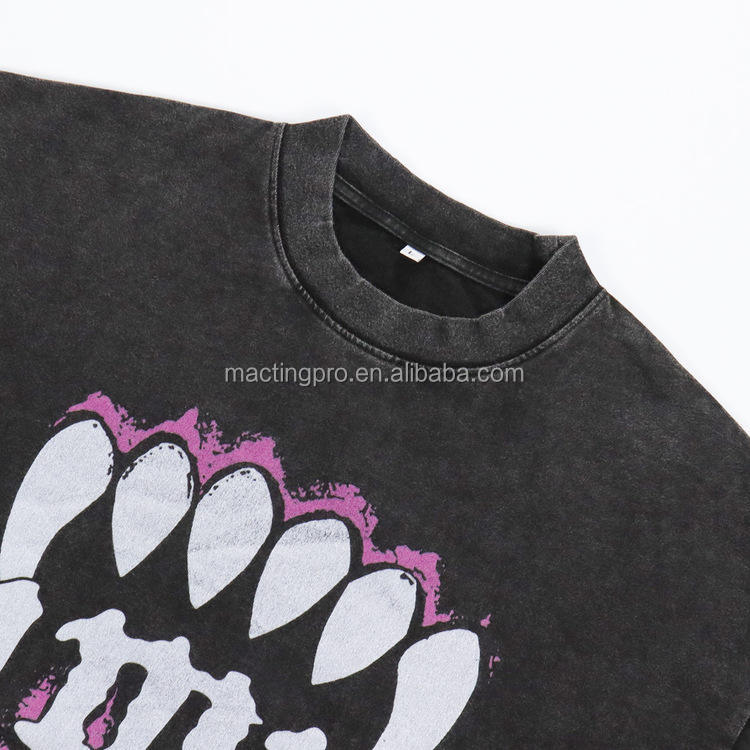 Acid Washed Design Vintage 200 Gsm Cotton T Shirts for Unisex in Oversized Boxy Fit