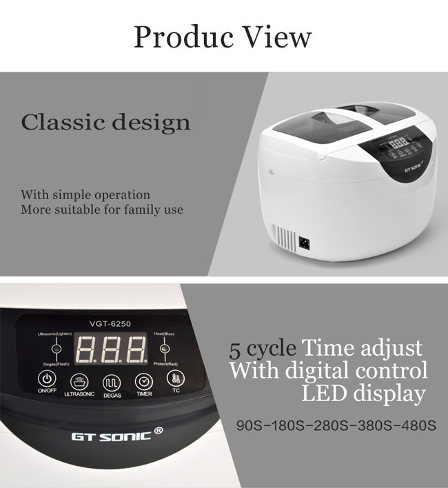 2.5 Liter Home Ultrasonic Cleaner Digital Ultrasonic Parts Cleaner For Jewelry / Watch