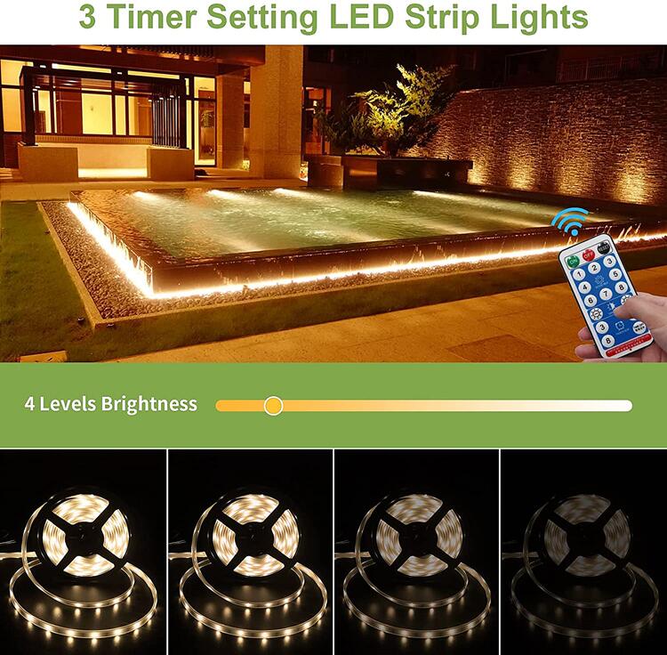 5m 10m LED Solar Strip Light Waterproof 2700K Flexible For Tree Wrapped Yard Decor