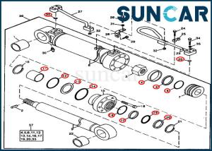 China 490 JOHN DEERE AT196477 Boom Hydraulic Cylinder Service Kit Excavator Repair Seal Kits wholesale
