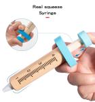 Kids' Role-Playing Doctor Injection Toy Gift Wooden Simulation Cloth Bag