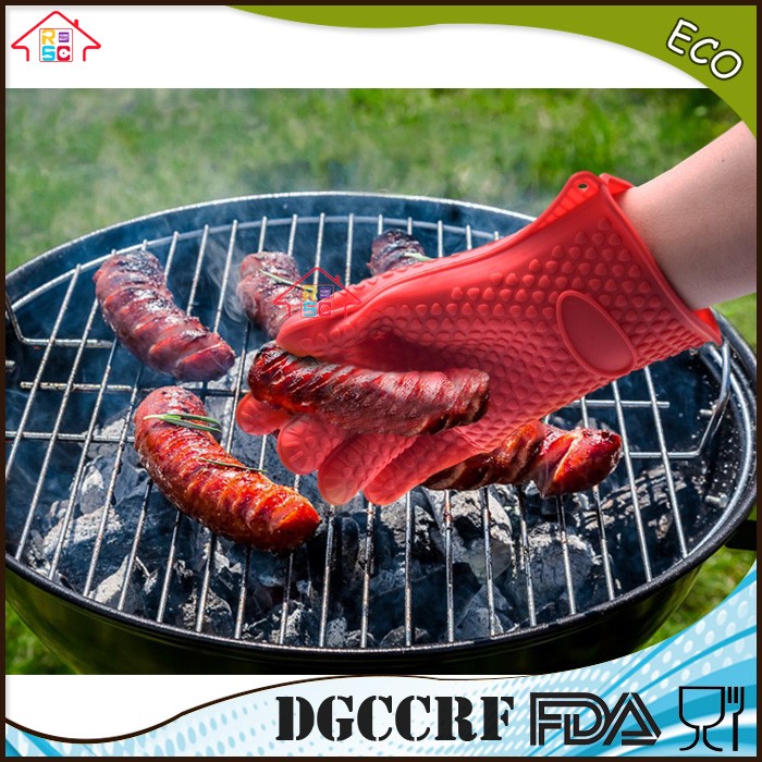 Amazon silicone cooking gloves BPA free Silicone glove Heat Resistant bbq grill glove