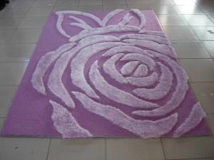 China Beautiful Rose Structured Polyester Silk Face Acrylic Underlay Shaggy Carpet wholesale
