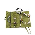 OEM ODM Roll Up Travel Jewelry Organizer Suede Jewellery Rolls For Travelling