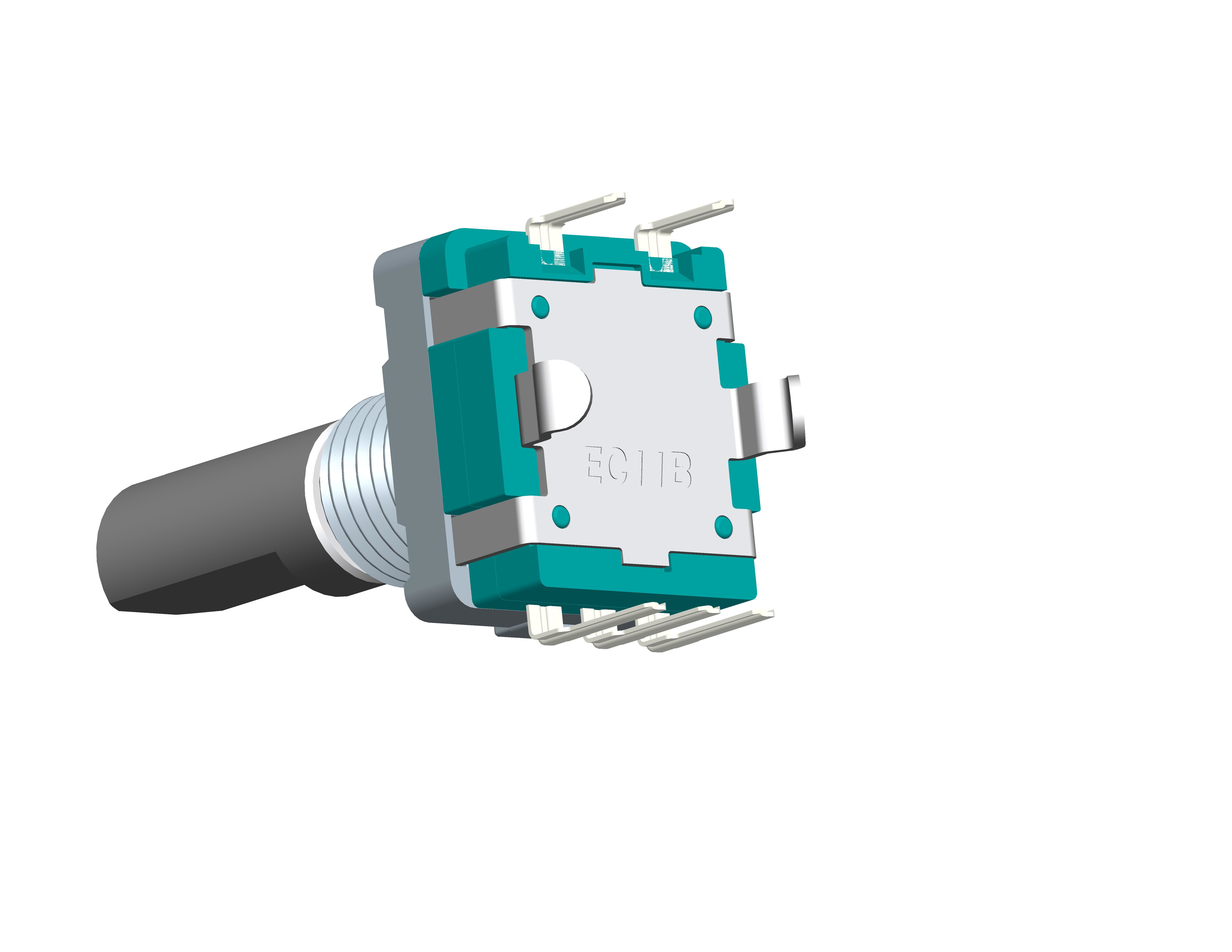 Vertical Digital Incremental Rotary Encoder With 0.5mm Travel Push Switch, 15pulses 30 Detents