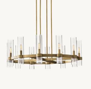 China Modern Luxury Brass Glass Chandelier Ravelle Round Chandelier 36&quot; wholesale