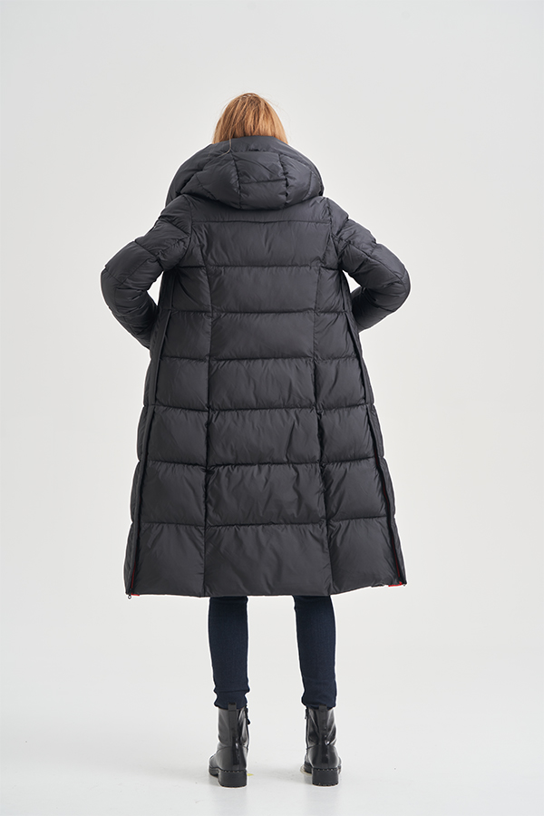 FODARLLOY Shine High Quality ladies warm hooded fur collar cotton-padded clothes slim long cotton winter jackets women coats