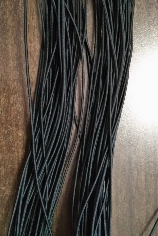 1.5mm Black Round Elastic Cord Polyester Elastic Bungee Cord